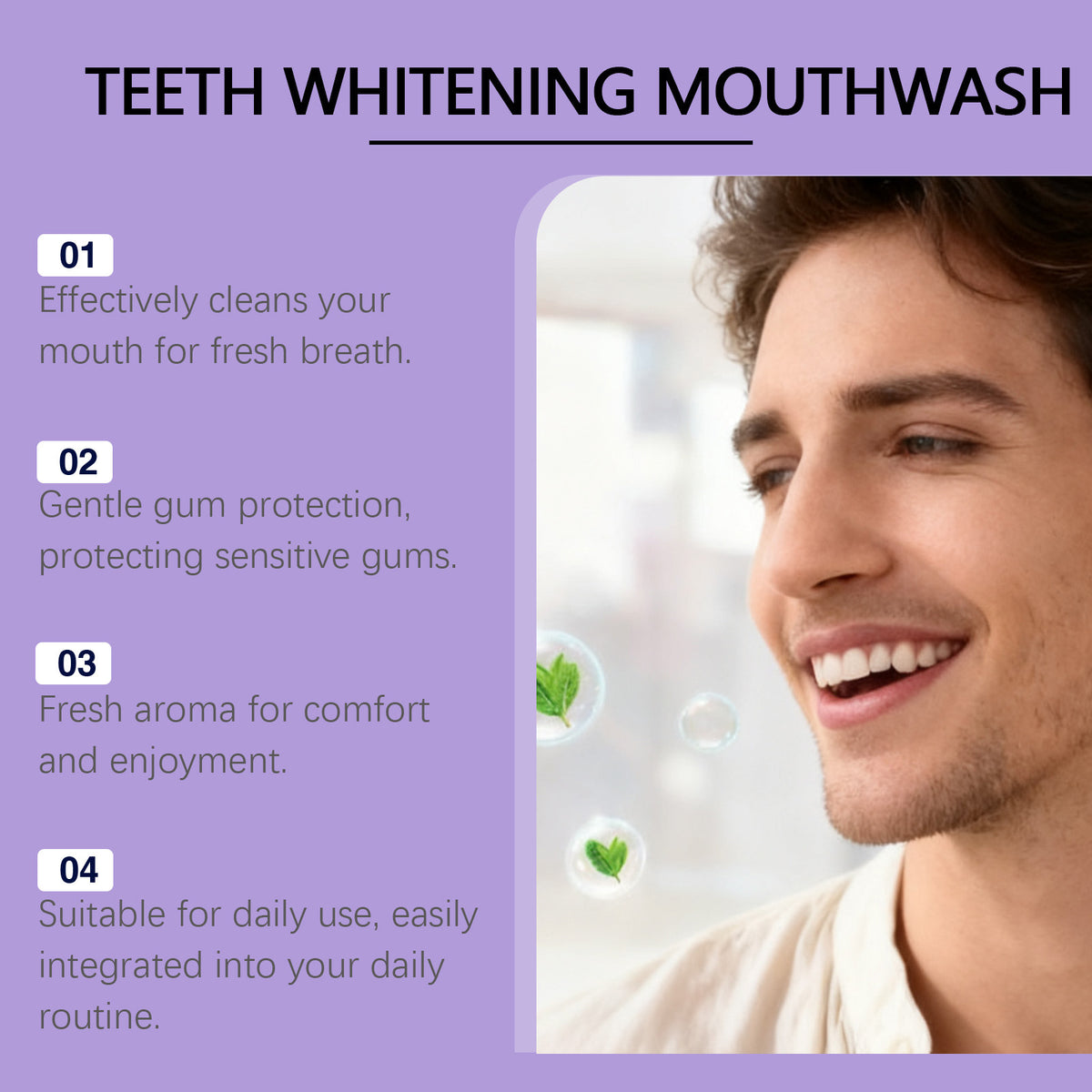 Lumario GlowRinse™ Purple Color-Correcting Mouthwash – Brighter Smile in 30 Seconds